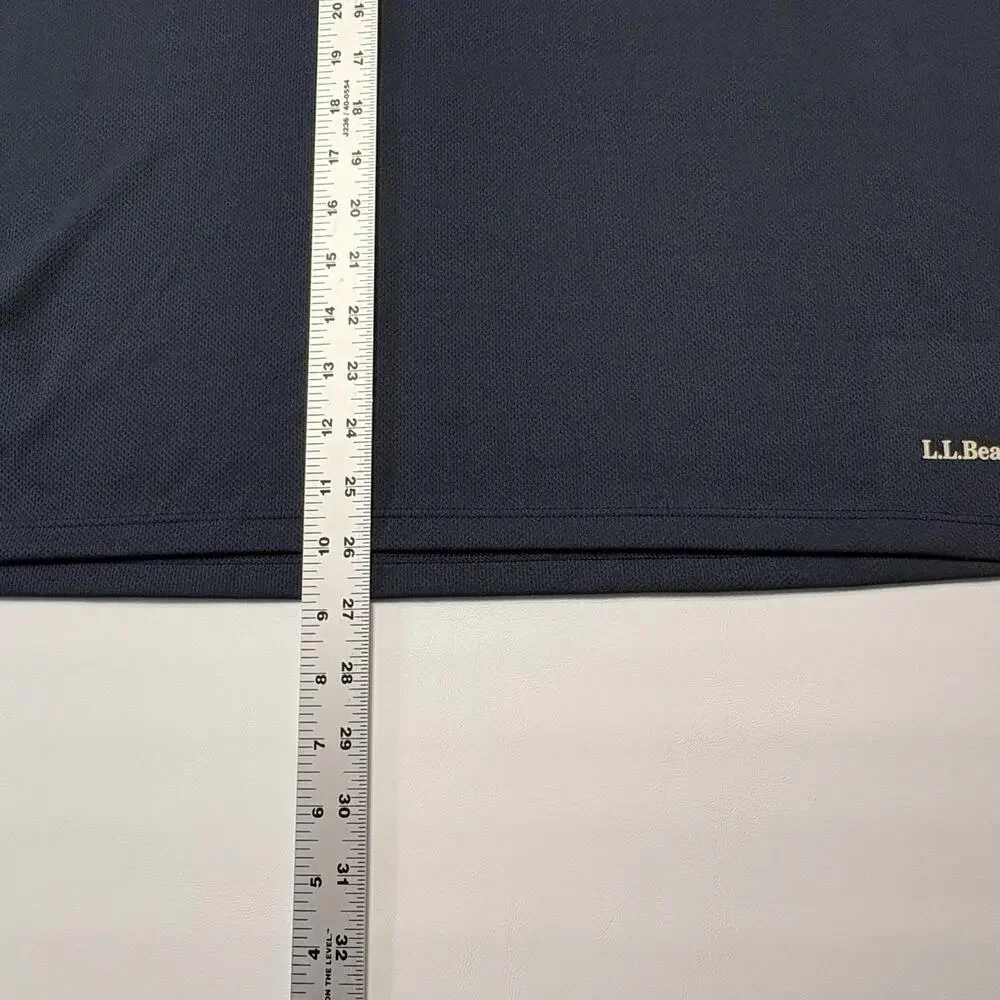 L.L. Bean Men’s 1/4 Zip Short Sleeve Performance Shirt - Navy Blue - Size L - Picture 6 of 9